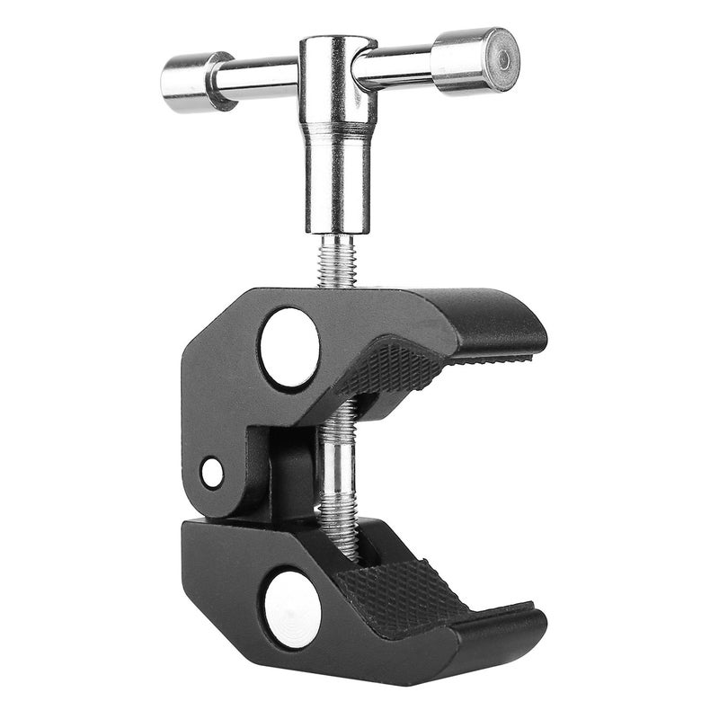 ChromLives Super Clamp Crab Clamp Photography w/ 1/4'' and 3/8'' Thread Rod Clamp Pliers Clip for DSLR Rig Cameras, 15mm Rods, Lights, Umbrellas, Hooks, Plate Glass, Cross Bars and More 2Pack - Image 3